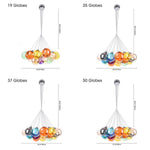 LightfixturesUAE-25-Light Modern Colored Bubble Cluster Globes Chandelier-Chandeliers-Blue Tone-25 Globes