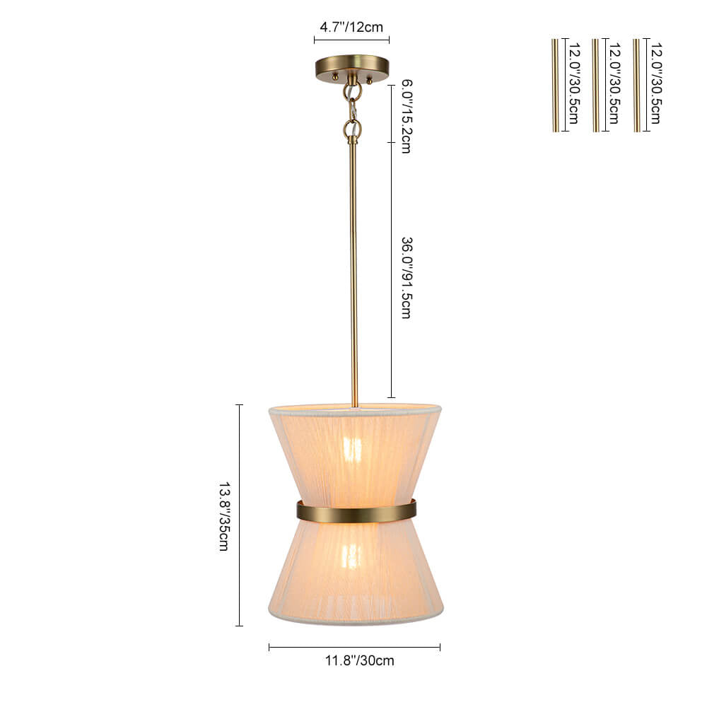 LightfixturesUAE-2/8-Light Modern Natural Rope Drum Chandelier-Pendant Lights-Black-8-Light