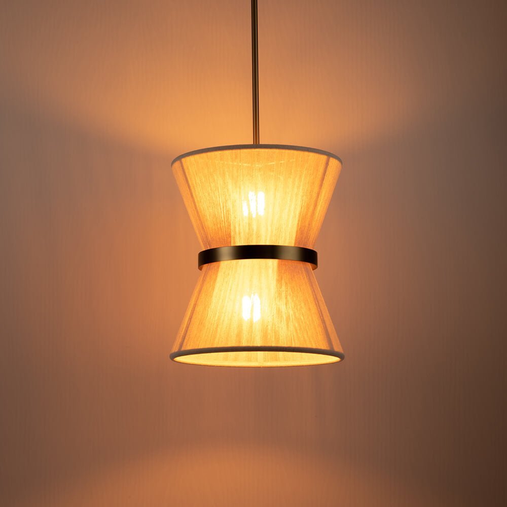 LightfixturesUAE-2/8-Light Modern Natural Rope Drum Chandelier-Pendant Lights-White-8-Light