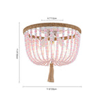 LightfixturesUAE-3-Light Coastal Colorful Beaded Flush Mount Ceiling Light-Ceiling Lights-Blue-