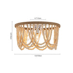 LightfixturesUAE-3-Light Coastal Modern Beaded Flush Mount Ceiling Light-Ceiling Lights-White/Plastic-