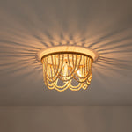 LightfixturesUAE-3-Light Coastal Modern Beaded Flush Mount Ceiling Light-Ceiling Lights-White/Plastic-