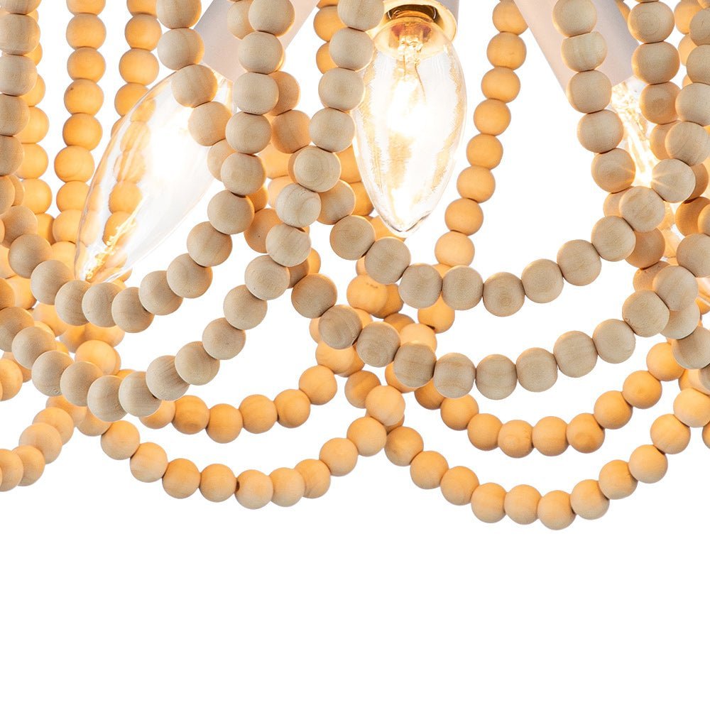 LightfixturesUAE-3-Light Coastal Modern Beaded Flush Mount Ceiling Light-Ceiling Lights-White/Plastic-