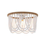 LightfixturesUAE-3-Light Coastal Modern Beaded Flush Mount Ceiling Light-Ceiling Lights-White/Plastic-