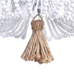 LightfixturesUAE-3-Light Coastal Wood Beaded Flush Mount Ceiling Light-Ceiling Lights-Brown/Wood-
