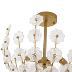LightfixturesUAE-3-Light French Gold Floral Semi Flush Mount Light with Glass Flowers-Ceiling Lights-Gold-
