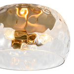 LightfixturesUAE-3-Light Hammered Glass Flush Mount Ceiling Light with Bowl Shade in Antique Brass and Matte Black-Ceiling Lights-Black-