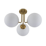 LightfixturesUAE-3-Light Mid-Century Modern Opal Glass Sputnik Semi Flush Mount-Ceiling Lights - 
