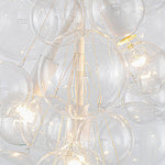 LightfixturesUAE-3-Light Modern Adjustable Waterfall Clear Glass Cluster Bubble Chandelier-Chandeliers-3-Light-Black