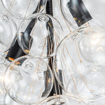 LightfixturesUAE-3-Light Modern Adjustable Waterfall Clear Glass Cluster Bubble Chandelier-Chandeliers-3-Light-Black