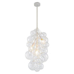 LightfixturesUAE-3-Light Modern Adjustable Waterfall Clear Glass Cluster Bubble Chandelier-Chandeliers-3-Light-Black