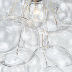 LightfixturesUAE-3-Light Modern Adjustable Waterfall Clear Glass Cluster Bubble Chandelier-Chandeliers-3-Light-Black
