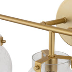 LightfixturesUAE-3-Light Modern Brass Seeded Glass Linear Wall Sconces-Wall Lights - 