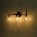 LightfixturesUAE-3-Light Modern Clear Crackle Glass Bathroom Vanity Wall Sconce-Wall Lights-Clear Glass-
