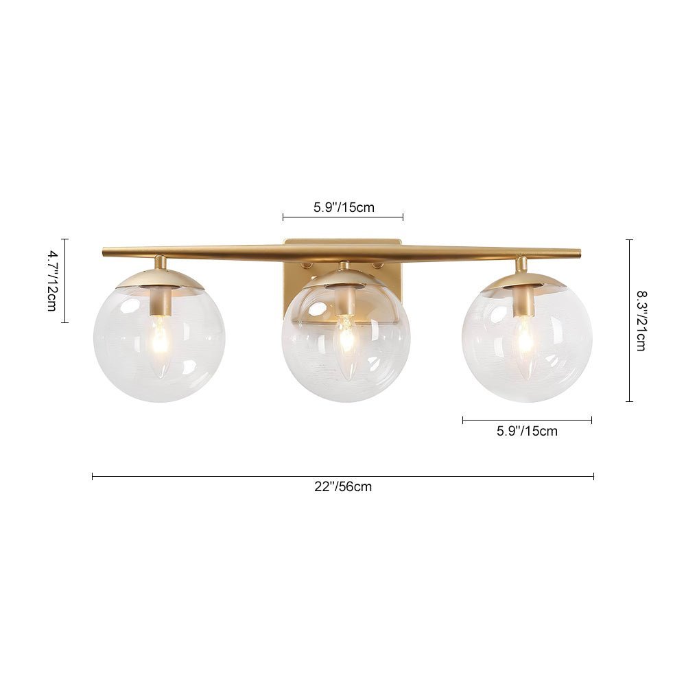 LightfixturesUAE-3-Light Modern Clear Glass Linear Wall Sconce-Wall Lights - 
