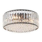 LightfixturesUAE-3-Light Modern Crystal Drum Flush Mount Light-Ceiling Lights-Chrome-