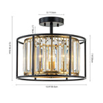 LightfixturesUAE-3-Light Modern Crystal Semi Flush Mount Ceiling Light-Ceiling Lights-3-Light-