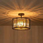 LightfixturesUAE-3-Light Modern Crystal Semi Flush Mount Ceiling Light-Ceiling Lights-3-Light-