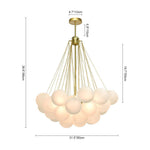 LightfixturesUAE-3-Light Modern Luxury Opal Glass Globe Bubble Cluster Chandelier-Chandeliers-Black-19 Globes