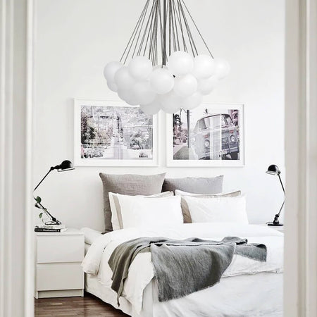 LightfixturesUAE-3-Light Modern Luxury Opal Glass Globe Bubble Cluster Chandelier-Chandeliers-Black-37 Globes