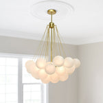 LightfixturesUAE-3-Light Modern Luxury Opal Glass Globe Bubble Cluster Chandelier-Chandeliers-Gold-19 Globes