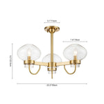 LightfixturesUAE-3-Light Modern Mid-century Sputnik Glass Bubble Semi Flush Mount-Ceiling Lights-Black-