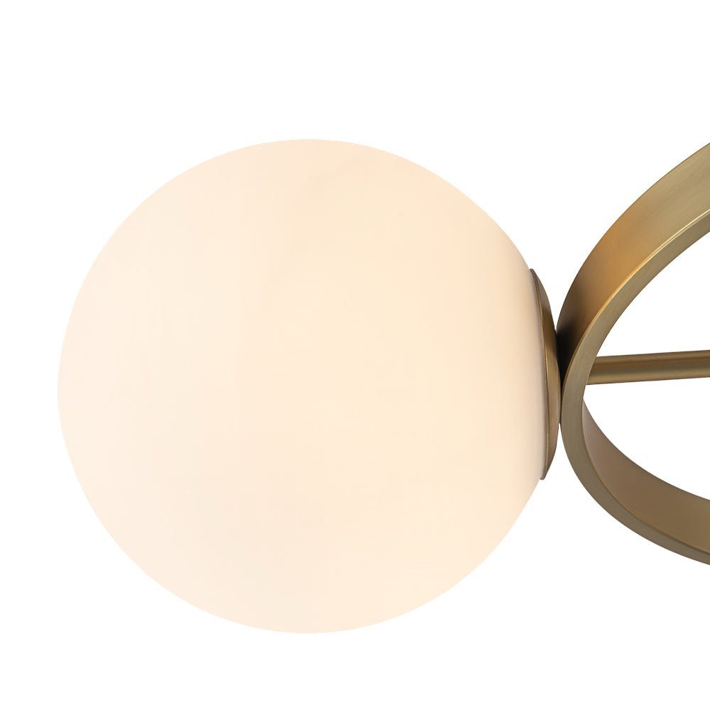LightfixturesUAE-3-Light Modern Opal Glass Globe Circle Ring Semi Flush Mount Ceiling Light-Ceiling Lights-Brass-
