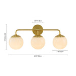 LightfixturesUAE-3-Light Modern Opal Glass Globe Wall Sconce-Wall Lights-Brass-