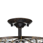 LightfixturesUAE-3-Light Modern Retro Bronze Round Cage Semi Flush Mount-Ceiling Lights - 