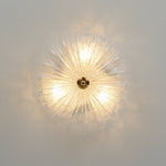 LightfixturesUAE-3-Light Modern Romantic Daisy Crackled Glass Round Flush Mount Ceiling Light-Ceiling Lights-White-
