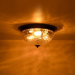 LightfixturesUAE-3-Light Modern Water Ripple Glass Mushroom Flush Mount-Ceiling Lights-Black-