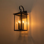 LightfixturesUAE-3-Light Outdoor Modern Lantern Clear Glass Wall Sconce-Wall Lights-1 Pack-