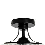 LightfixturesUAE-3-Light Pumpkin Ribbed Clear Glass Semi Flush Mount Ceiling Light-Ceiling Lights-Black-