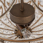 LightfixturesUAE-3-Light Roman Style Crystal Bead Antique Bronze Semi Flush-Chandeliers - 