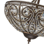 LightfixturesUAE-3-Light Roman Style Crystal Bead Antique Bronze Semi Flush-Chandeliers - 