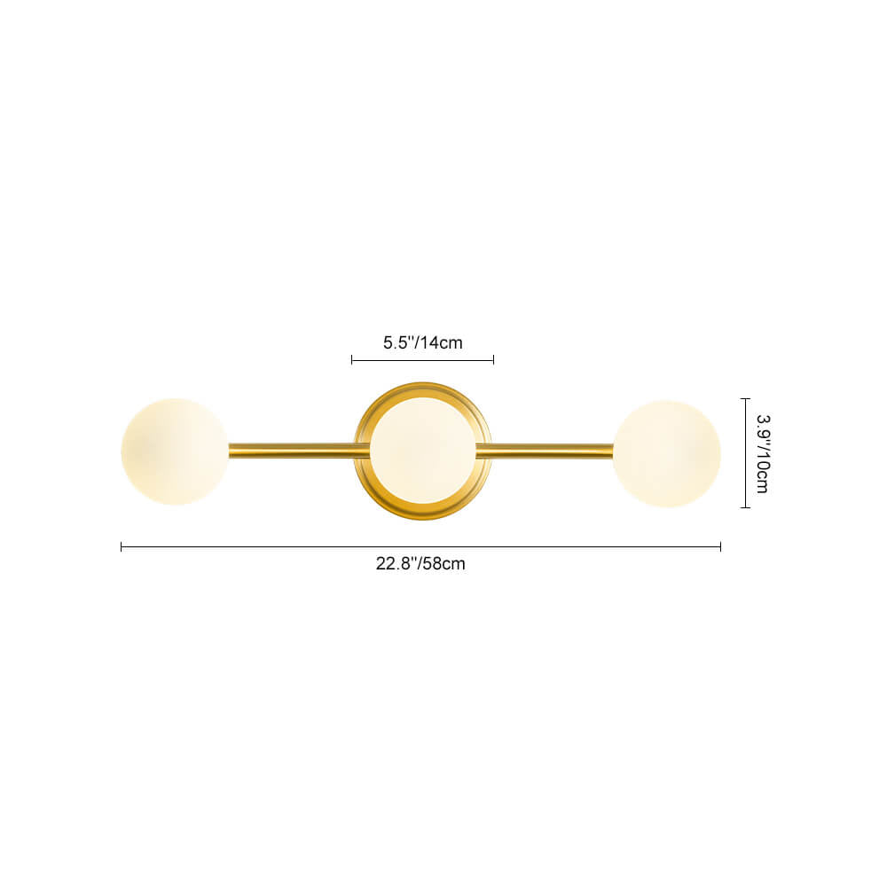 LightfixturesUAE-3/4-Light Mid-century Milky Glass Globe Linear Vanity Wall Sconce-Wall Lights-4-Light-
