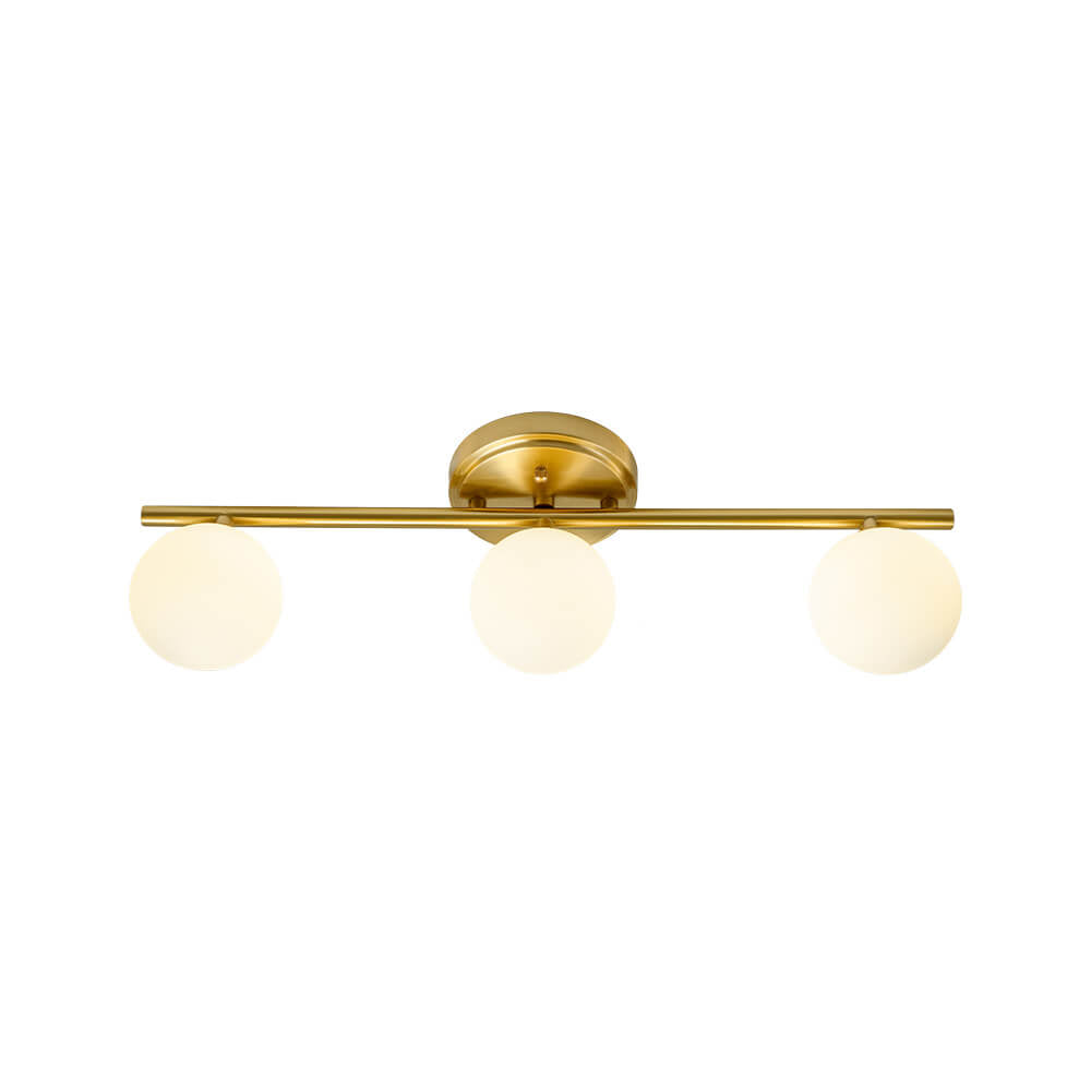 LightfixturesUAE-3/4-Light Mid-century Milky Glass Globe Linear Vanity Wall Sconce-Wall Lights-4-Light-