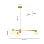 LightfixturesUAE-3/4-Light Mid-century Oval Glass Sputnik Convertible Semi flush Mount Chandelier-Chandeliers-4-Light-