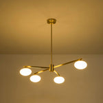 LightfixturesUAE-3/4-Light Mid-century Oval Glass Sputnik Convertible Semi flush Mount Chandelier-Chandeliers-4-Light-