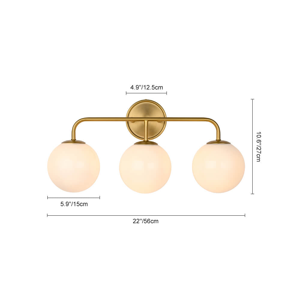 LightfixturesUAE-3/4-Light Modern Glass Globe Bathroom Vanity Wall Light-Wall Lights-4-Light-