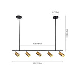 LightfixturesUAE-3/5-Light Modern Track Lighting Linear Island Chandelier-Chandeliers-Black-5-Light