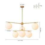 LightfixturesUAE-3/6-Light Mid-Century Modern Milky White Glass Globe Sputnik Chandelier-Chandeliers-1-Tier-