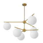 LightfixturesUAE-3/6-Light Mid-Century Modern Milky White Glass Globe Sputnik Chandelier-Chandeliers-1-Tier-