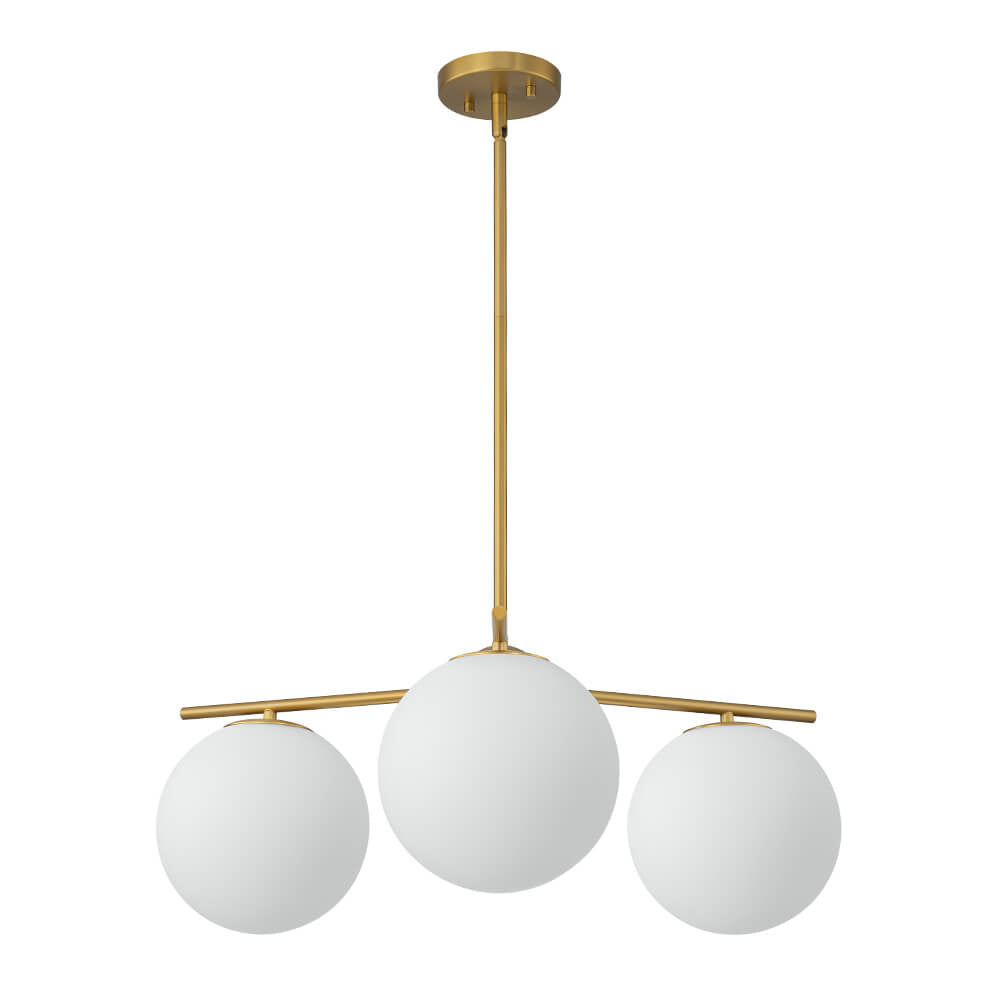 LightfixturesUAE-3/6-Light Mid-Century Modern Milky White Glass Globe Sputnik Chandelier-Chandeliers-1-Tier-