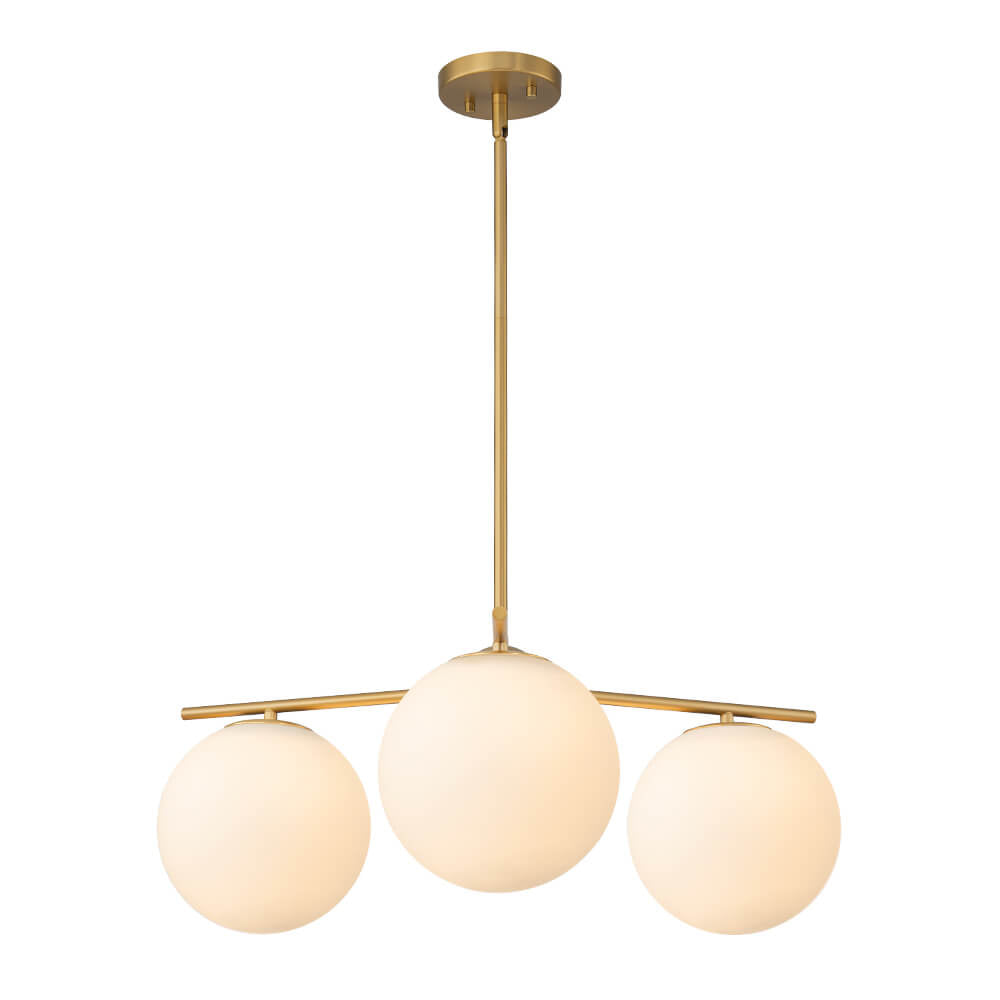 LightfixturesUAE-3/6-Light Mid-Century Modern Milky White Glass Globe Sputnik Chandelier-Chandeliers-1-Tier-