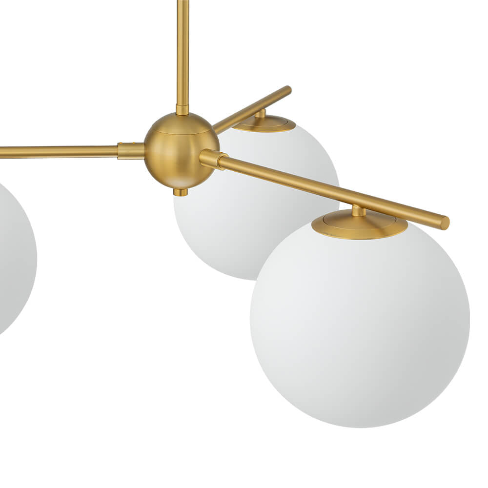 LightfixturesUAE-3/6-Light Mid-Century Modern Milky White Glass Globe Sputnik Chandelier-Chandeliers-1-Tier-