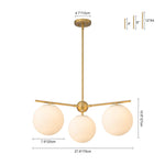 LightfixturesUAE-3/6-Light Mid-Century Modern Milky White Glass Globe Sputnik Chandelier-Chandeliers-1-Tier-