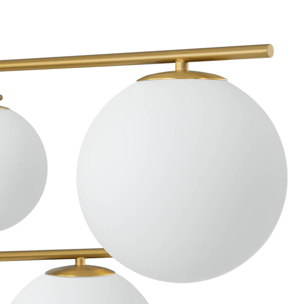 LightfixturesUAE-3/6-Light Mid-Century Modern Milky White Glass Globe Sputnik Chandelier-Chandeliers-1-Tier-