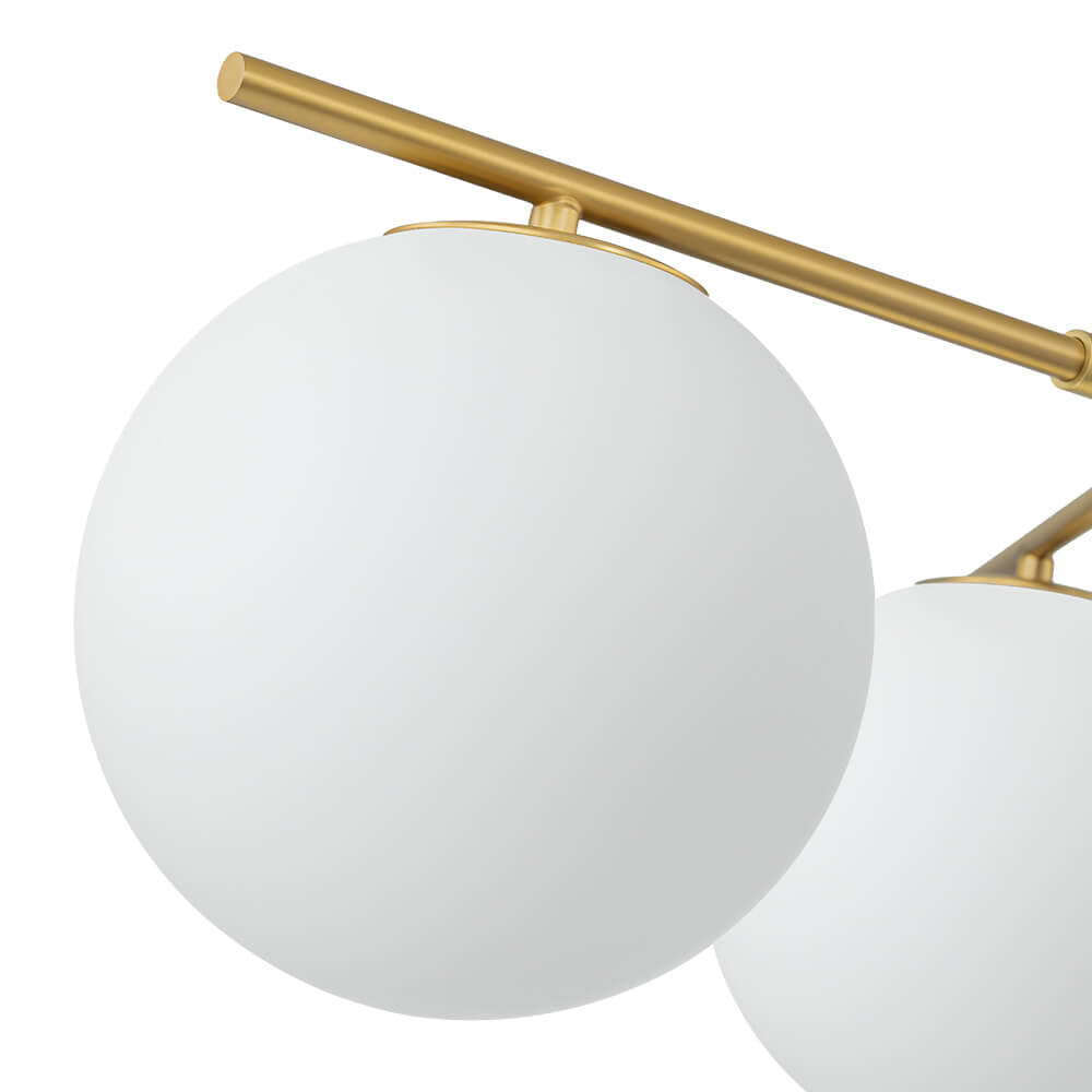 LightfixturesUAE-3/6-Light Mid-Century Modern Milky White Glass Globe Sputnik Chandelier-Chandeliers-1-Tier-