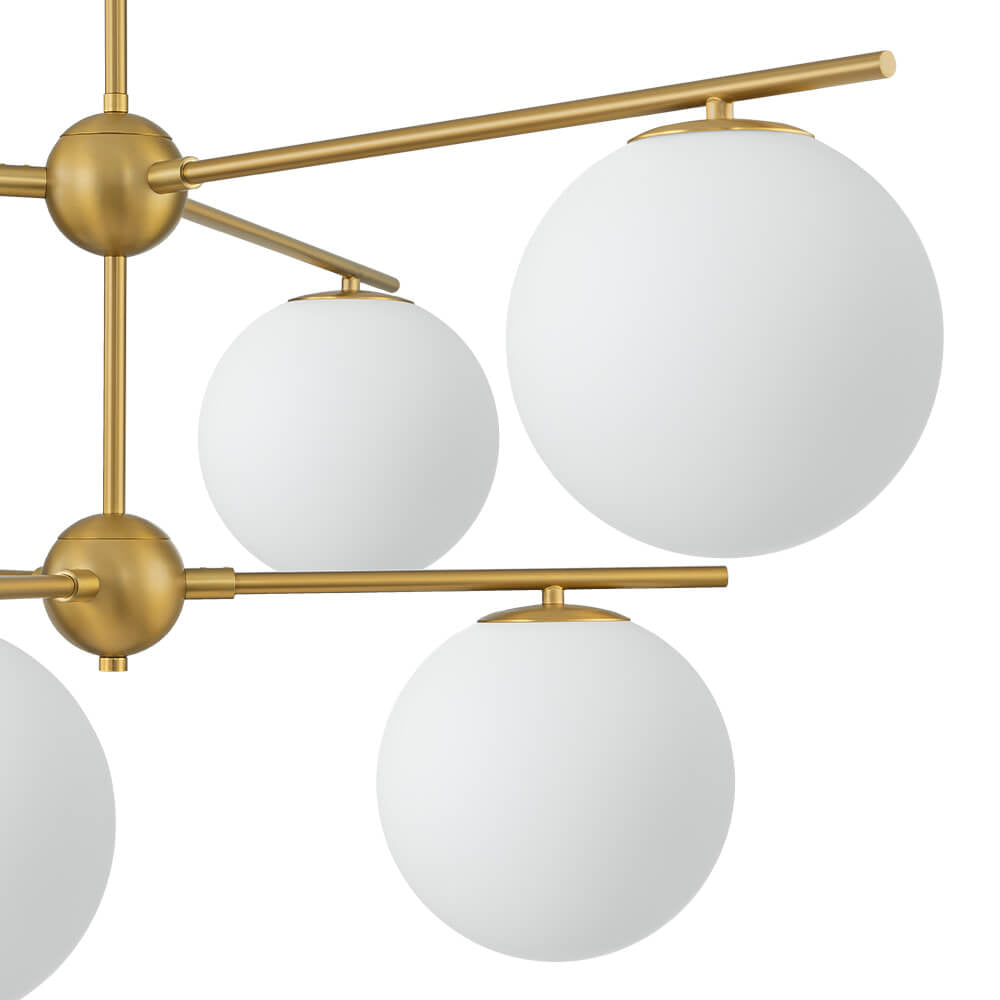 LightfixturesUAE-3/6-Light Mid-Century Modern Milky White Glass Globe Sputnik Chandelier-Chandeliers-1-Tier-